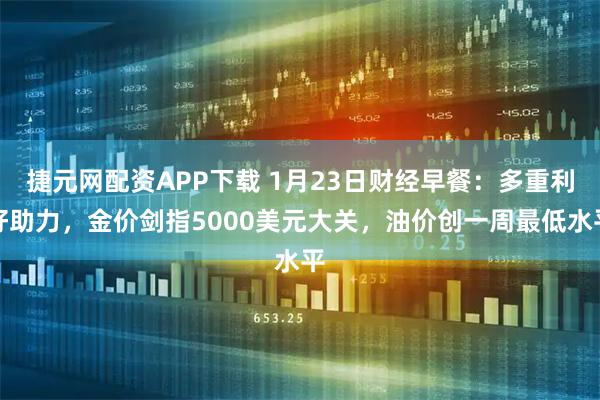 捷元网配资APP下载 1月23日财经早餐：多重利好助力，金价剑指5000美元大关，油价创一周最低水平