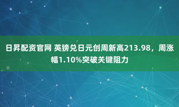 日昇配资官网 英镑兑日元创周新高213.98，周涨幅1.10%突破关键阻力